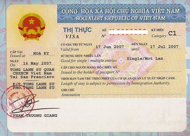 Thủ tục xin cấp visa nhập cảnh việt nam
